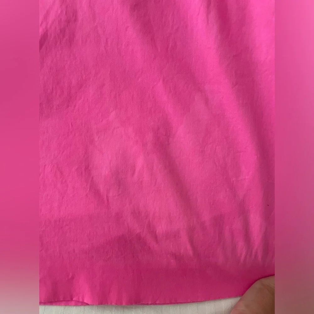 J. Crew Flamenca Neon Hot Pink Strapless Ruffle Cocktail Dress Cotton Sz 6 - Picture 4 of 16